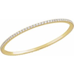 14K Yellow 5 CTW Natural Diamond Stackable Bangle 8" Bracelet