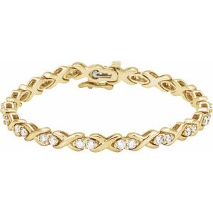14K Yellow 2 3/8 CTW Natural Diamond Line 7 1/4" Bracelet