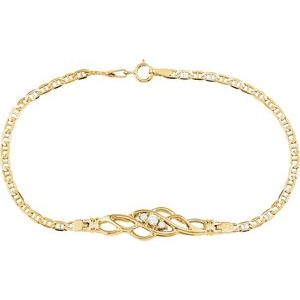 14K Yellow 1/8 CTW Natural Diamond 7 1/2" Bracelet