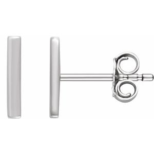 14K White Vertical Bar Earrings