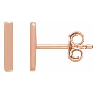 14K Rose Vertical Bar Earrings