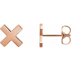 14K Rose 7.9 mm X Earrings