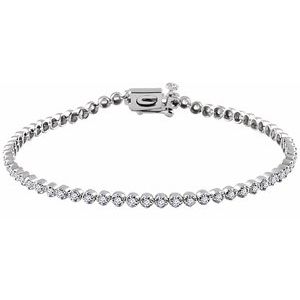 14K White 1 CTW Natural Diamond Line 7" Bracelet
