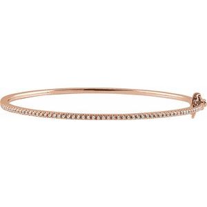 14K Rose 1/2 CTW Natural Diamond Pavé 7" Bracelet