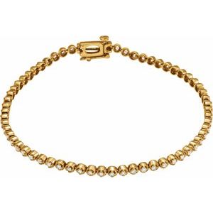 14K Yellow 1 CTW Natural Diamond Line 7" Bracelet