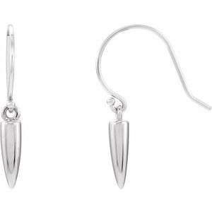 14K White Geometric Dangle Earrings