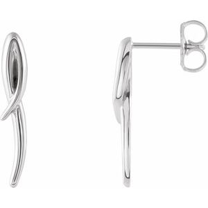 14K White Freeform Earrings
