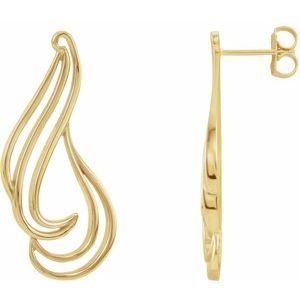 14K Yellow Freeform Earrings