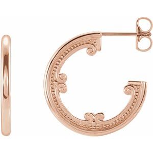 14K Rose Vintage-Inspired 20 mm Hoop Earrings