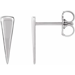 14K White Triangle Earrings
