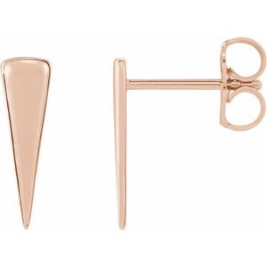 14K Rose Triangle Earrings