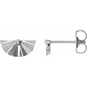 14K White Geometric Earrings