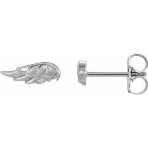 14K White Angel Wing Earrings