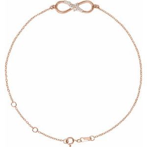14K Rose 1/8 CTW Natural Diamond Infinity 6 1/2-7 1/2" Bracelet