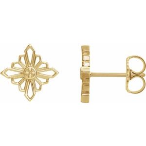 14K Yellow Geometric Earrings