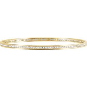 14K Yellow 2 1/4 CTW Natural Diamond Stackable Bangle 8" Bracelet