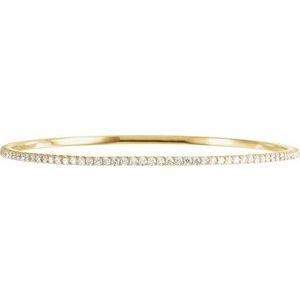 14K Yellow 3 CTW Natural Diamond Stackable Bangle 8" Bracelet