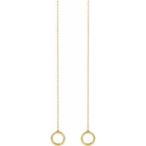 14K Yellow Geometric Chain Earrings