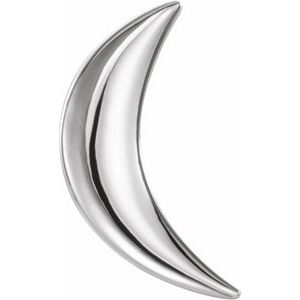 14K White Crescent Moon Single Earring
