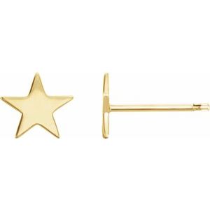 14K Yellow 6.2 mm Star Friction Post Earring