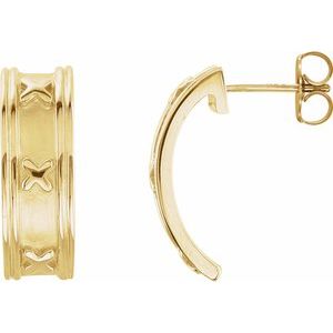 14K Yellow J-Hoop Earrings