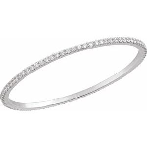 14K White 5 CTW Natural Diamond Stackable Bangle 8" Bracelet