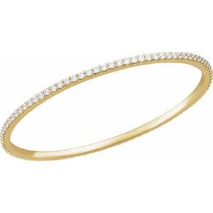 14K Yellow 4 CTW Natural Diamond Stackable Bangle 8" Bracelet
