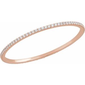 14K Rose 5 CTW Natural Diamond Stackable Bangle 8" Bracelet