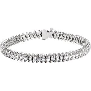 14K White 1 1/5 CTW Natural Diamond Line 7 1/4" Bracelet