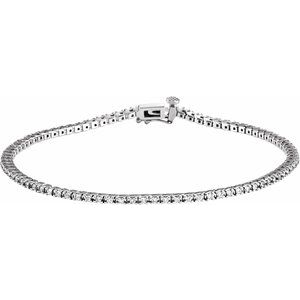 14K White 7/8 CTW Natural Diamond Line 7 1/4" Bracelet