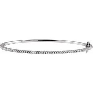 14K White 1/2 CTW Natural Diamond Pav√© 7" Bracelet