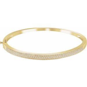 14K Yellow 1 CTW Natural Diamond Pav√© 7" Bracelet