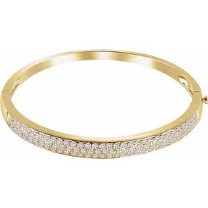 14K Yellow 3 CTW Natural Diamond Pav√© Bangle 7" Bracelet