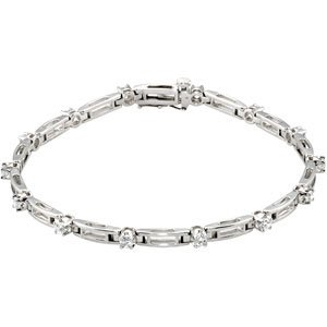 14K White 1 1/3 CTW Natural Diamond Line 7 1/2" Bracelet