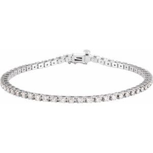 14K White 2 1/4 CTW Natural Diamond Line 7 1/4" Bracelet