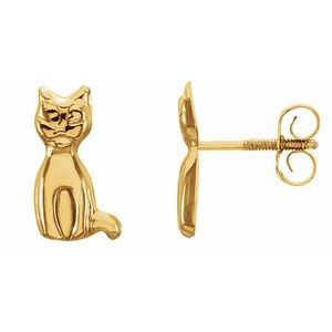 14K White Circle Earrings