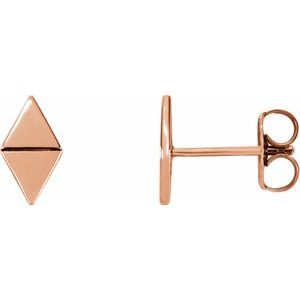 14K Rose Geometric Earrings