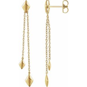 14K Yellow Chain Earrings
