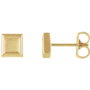 14K Yellow 5.4 mm Square Petite Earrings