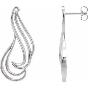 14K White Freeform Earrings