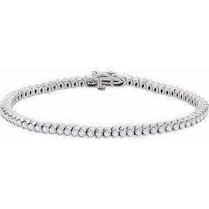 14K White 2 3/4 CTW Natural Diamond 7" Line Bracelet