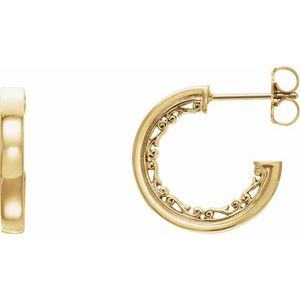 14K Yellow  Vintage-Inspired 16 mm Hoop Earrings