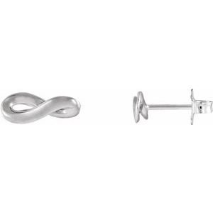 14K White Infinity-Inspired Earrings
