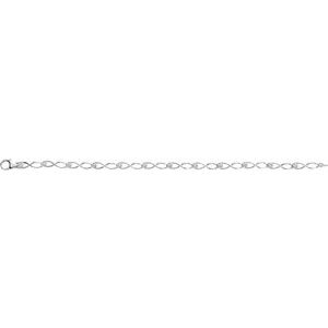 14K White 1/8 CTW Natural Diamond Link 7" Bracelet