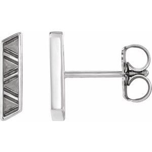 14K White Geometric Earrings