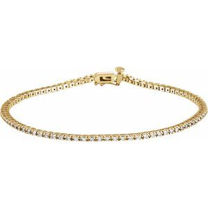 14K Yellow 7/8 CTW Natural Diamond Line 7 1/4" Bracelet
