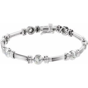 14K White 1 CTW Natural Diamond 7 1/4" Bracelet