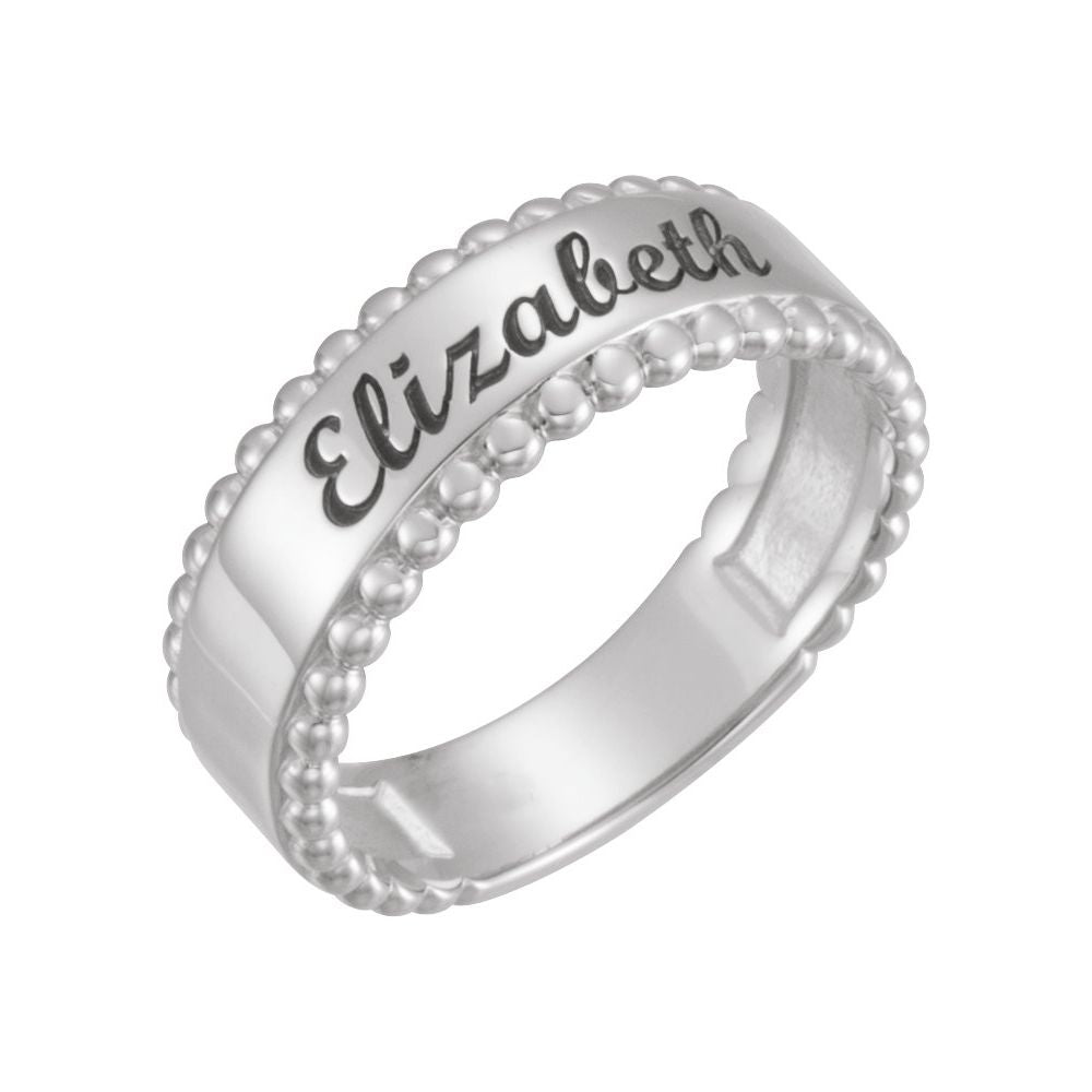 Engravable Beaded Ring