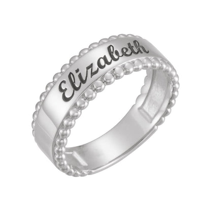 Engravable Beaded Ring