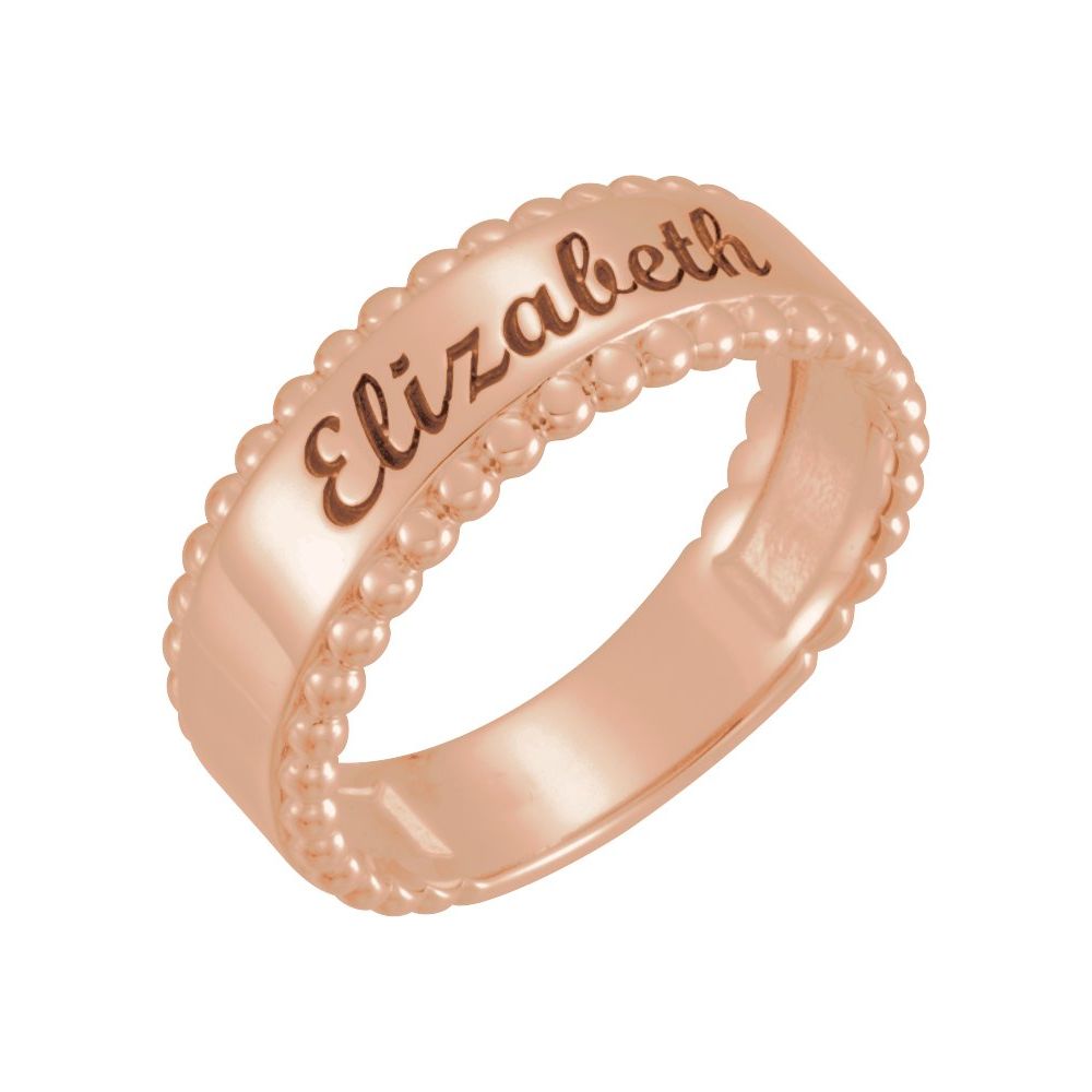 Engravable Beaded Ring
